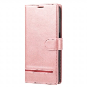 Etui Folio do Poco X5 5G Liniowy Efekt Skóry