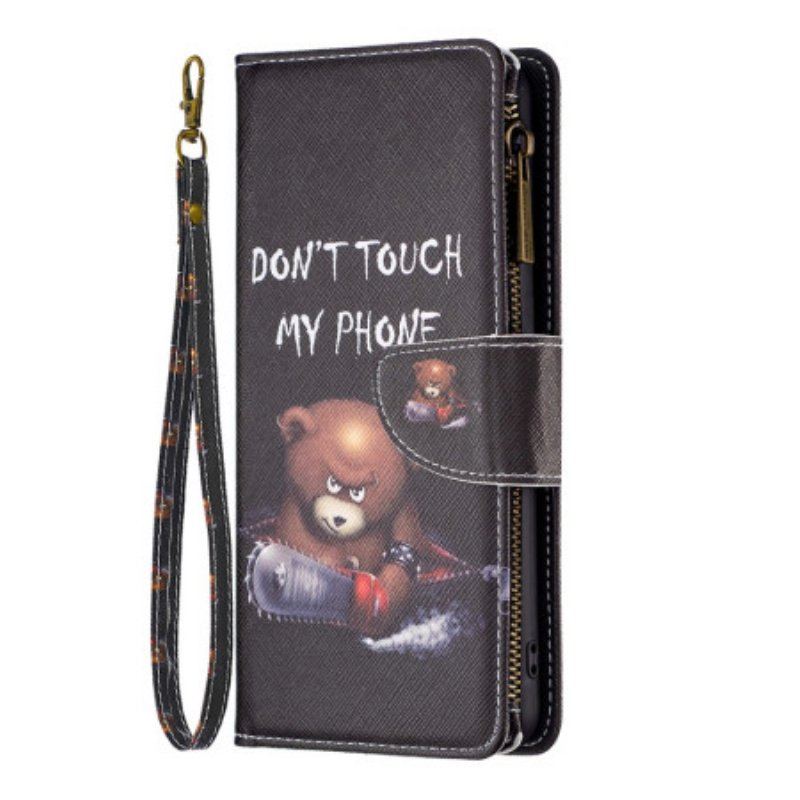 Etui Folio do Poco X5 5G Niebezpieczna Torebka Misia