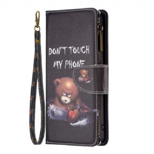 Etui Folio do Poco X5 5G Niebezpieczna Torebka Misia