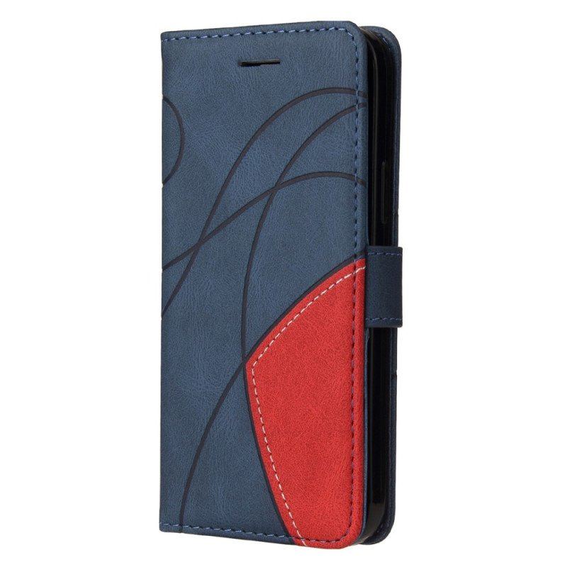 Etui Folio do Poco X5 5G z Łańcuch Dwukolorowy Pasek