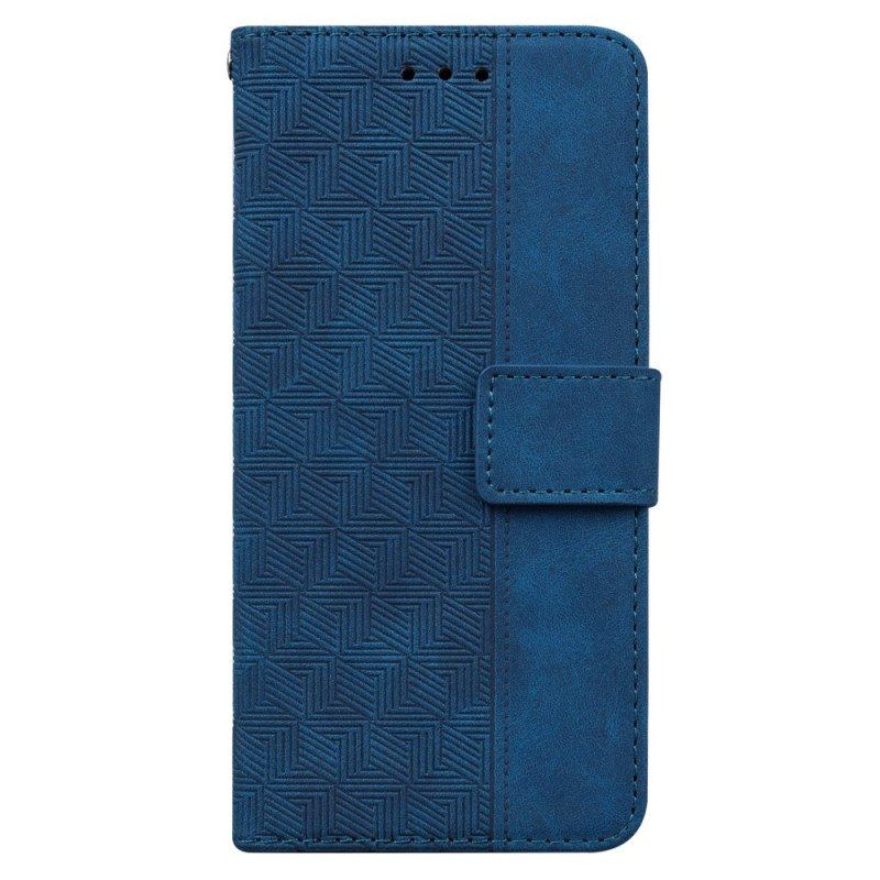 Etui Folio do Poco X5 5G z Łańcuch Pasiasty Wzór