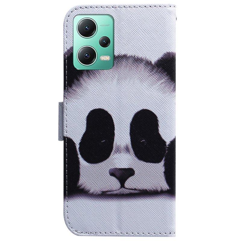 Etui Folio do Poco X5 5G z Łańcuch Paskowata Panda