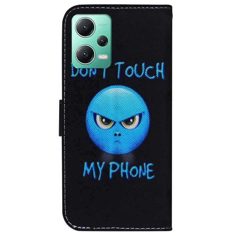 Etui Folio do Poco X5 5G z Łańcuch Smycz Emoji Telefon