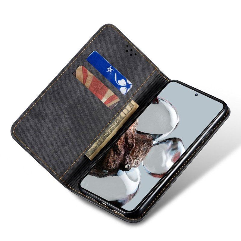 Etui Na Telefon do Poco X5 5G Etui Folio Tkanina Dżinsowa