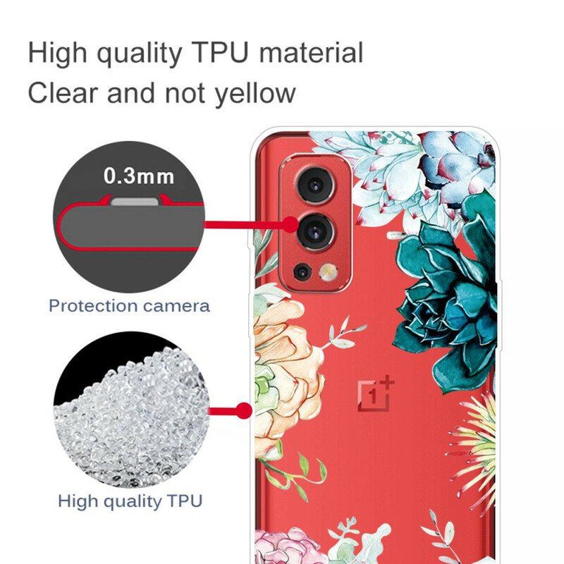 Etui do OnePlus Nord 2 5G Bezszwowe Akwarela Kwiaty