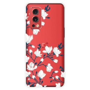 Etui do OnePlus Nord 2 5G Białe Kwiaty