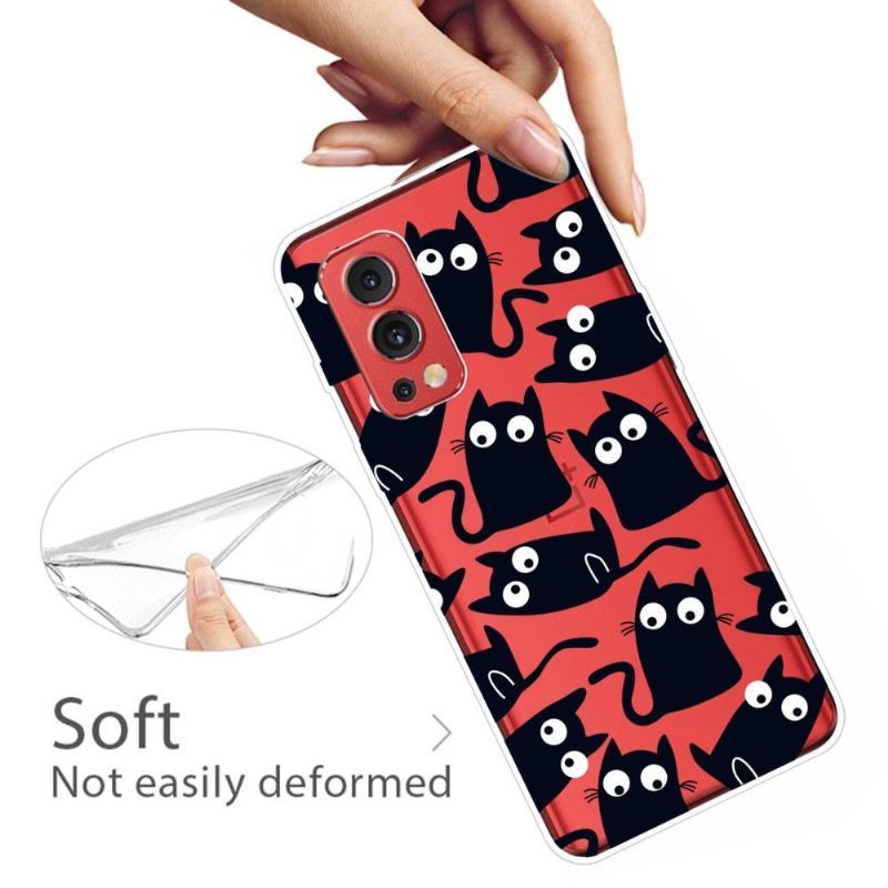 Etui do OnePlus Nord 2 5G Czarne Koty Ilustracja