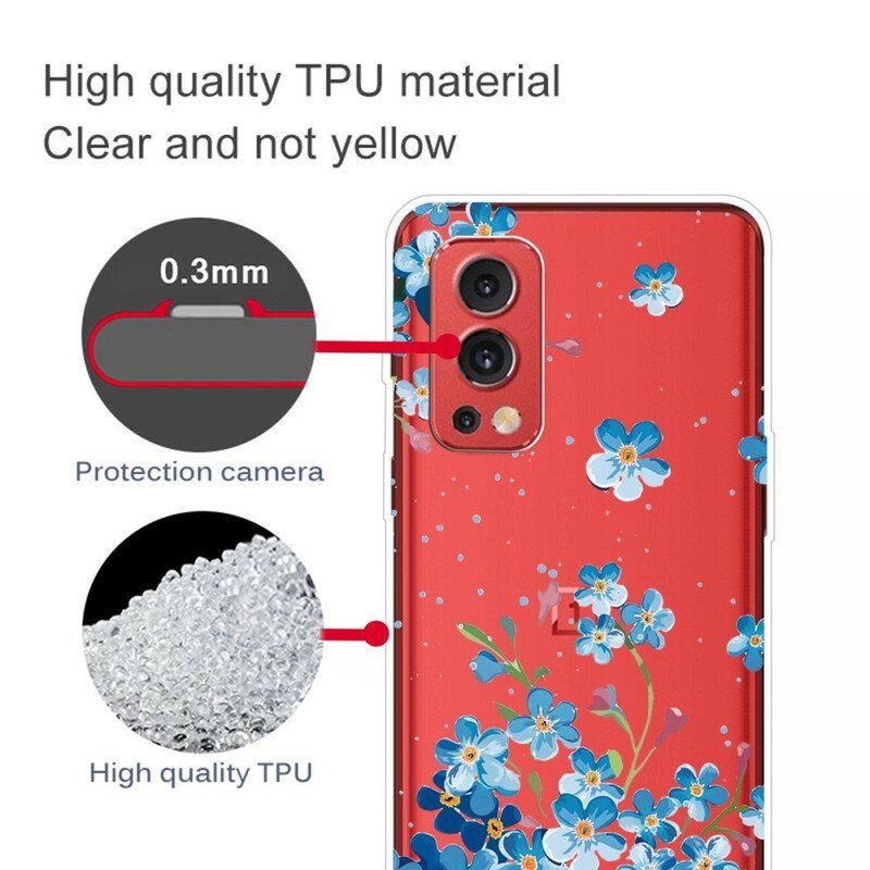 Etui do OnePlus Nord 2 5G Niebieskie Kwiaty