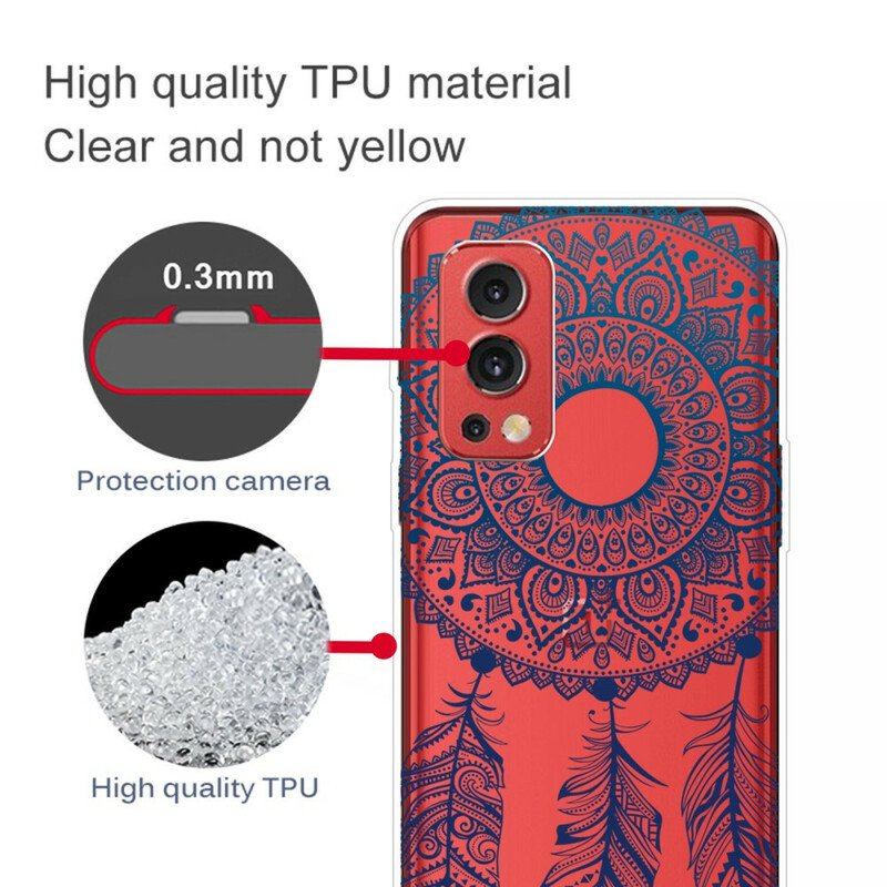 Etui do OnePlus Nord 2 5G Przezroczysty Łapacz Snów Niebieskie Pióra