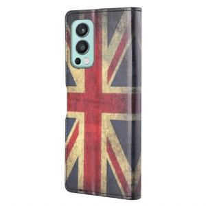 Etui Folio do OnePlus Nord 2 5G Classic Vintage Flaga Brytyjska