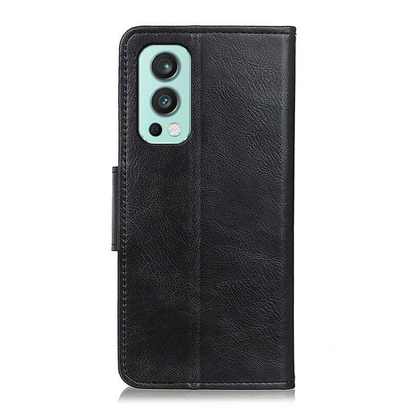 Etui Folio do OnePlus Nord 2 5G Dwustronne Zapięcie Z Efektem Skóry