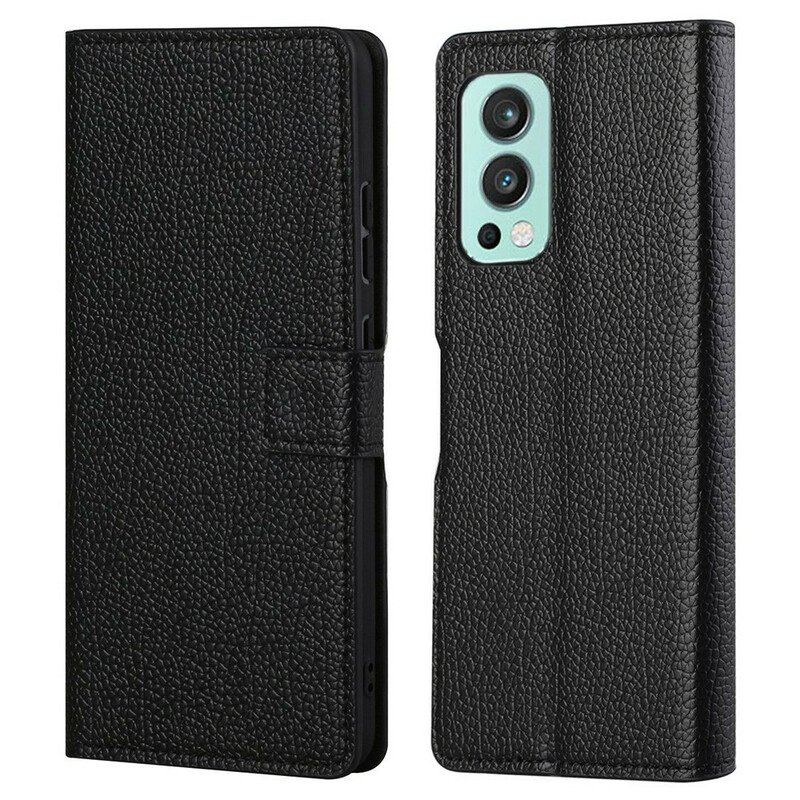 Etui Folio do OnePlus Nord 2 5G Efekt Skóry Licowej Liczi