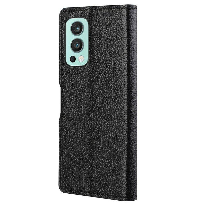 Etui Folio do OnePlus Nord 2 5G Efekt Skóry Licowej Liczi