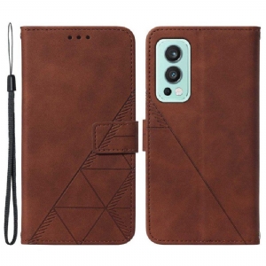 Etui Folio do OnePlus Nord 2 5G Efekt Skóry Piramidy