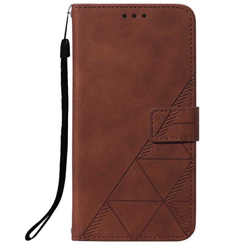 Etui Folio do OnePlus Nord 2 5G Efekt Skóry Piramidy