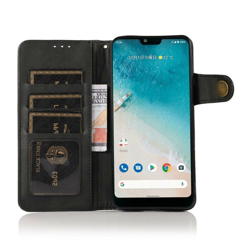 Etui Folio do OnePlus Nord 2 5G Guzik Khazneh Ze Sztucznej Skóry