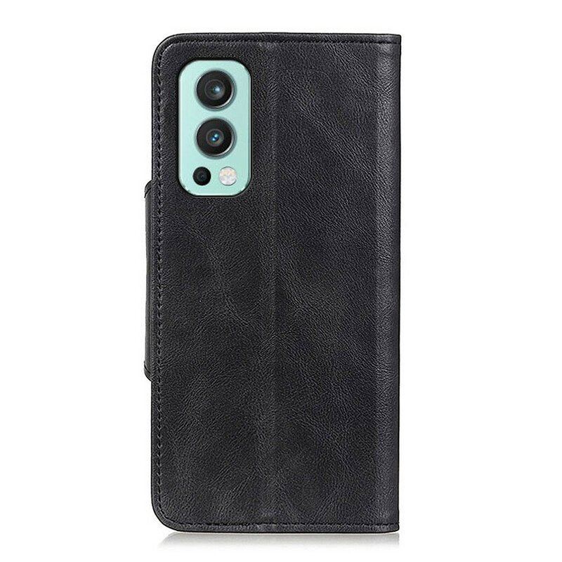 Etui Folio do OnePlus Nord 2 5G Guzik Ze Sztucznej Skóry