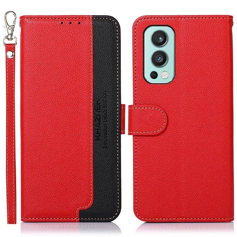 Etui Folio do OnePlus Nord 2 5G Khazneh Odsłonięte Szwy