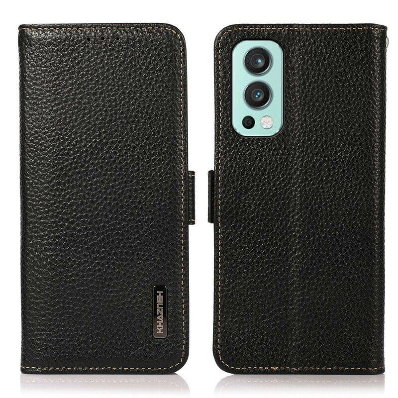 Etui Folio do OnePlus Nord 2 5G Khazneh Skóra Liczi