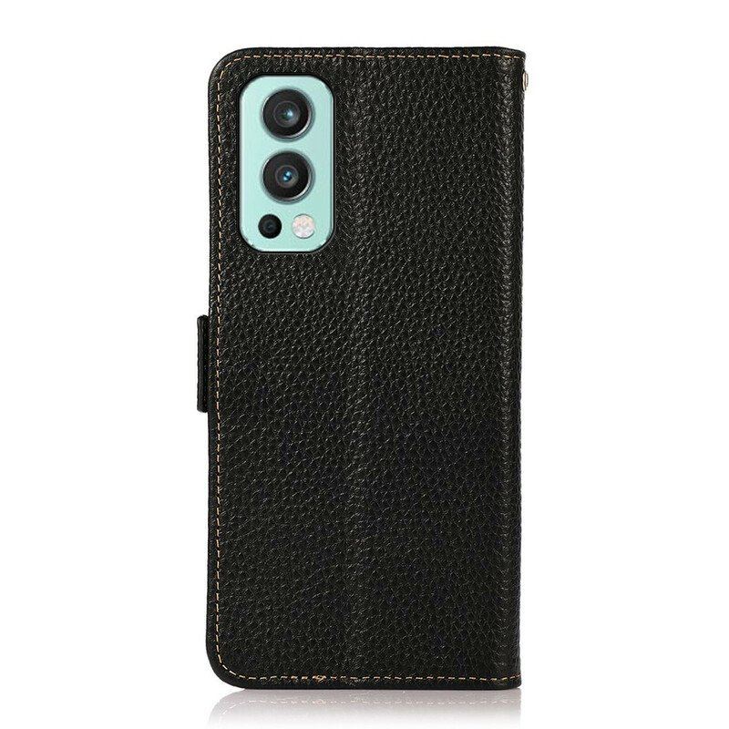 Etui Folio do OnePlus Nord 2 5G Khazneh Skóra Liczi