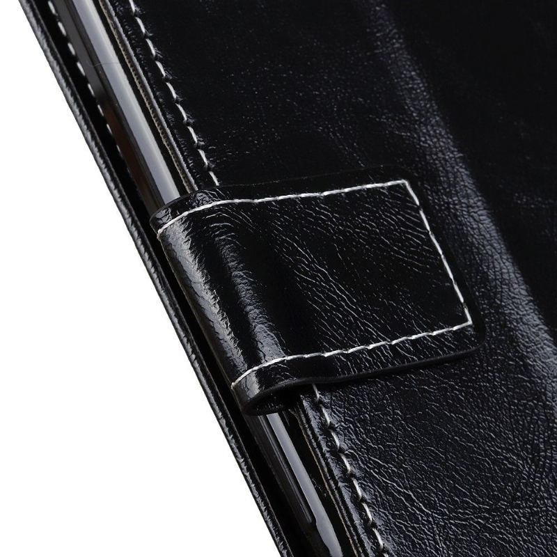 Etui Folio do OnePlus Nord 2 5G Luksusowe Szwy Z Efektem Skóry