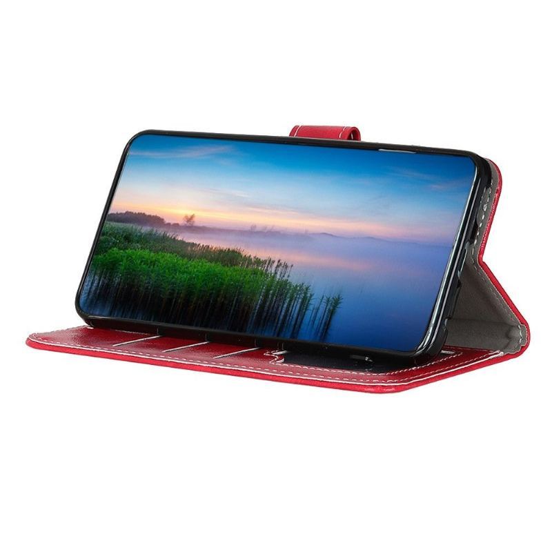 Etui Folio do OnePlus Nord 2 5G Luksusowe Szwy Z Efektem Skóry