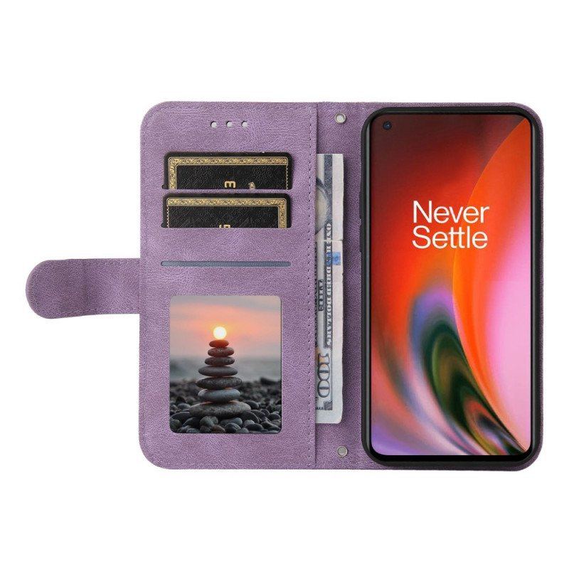 Etui Folio do OnePlus Nord 2 5G Nit I Pasek Ze Sztucznej Skóry