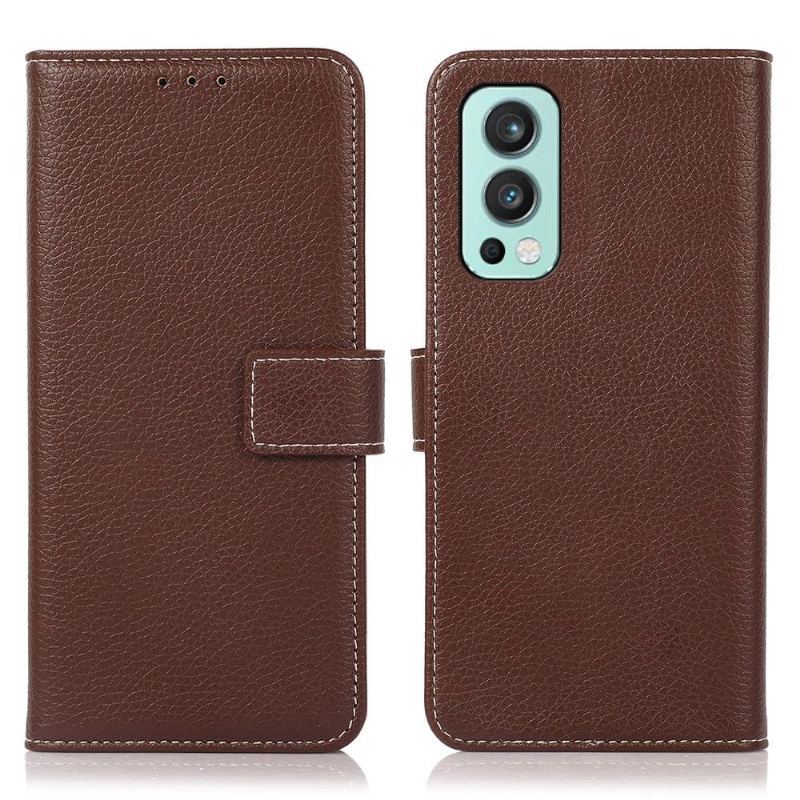 Etui Folio do OnePlus Nord 2 5G Obrzeża Claudia Grained Faux Leather