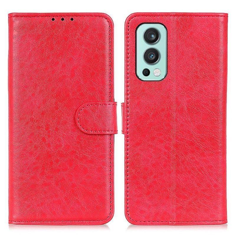 Etui Folio do OnePlus Nord 2 5G Obrzeża Hind Protect Skórzany Efekt