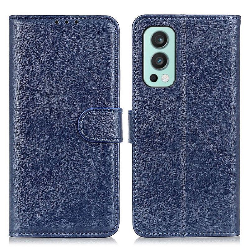 Etui Folio do OnePlus Nord 2 5G Obrzeża Hind Protect Skórzany Efekt