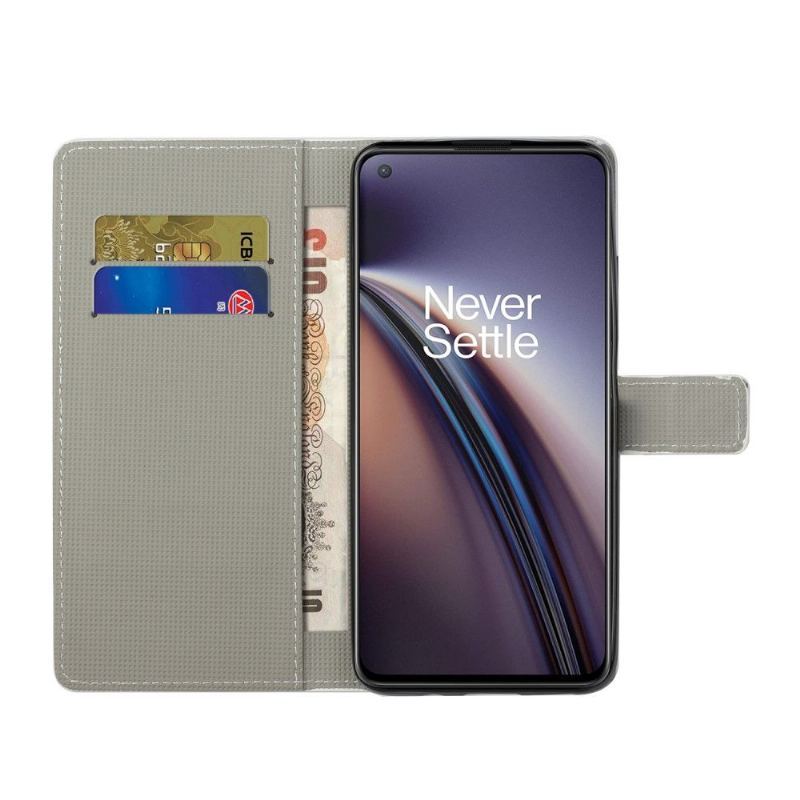 Etui Folio do OnePlus Nord 2 5G Obrzeża Retro Motyle