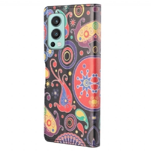 Etui Folio do OnePlus Nord 2 5G Paisley Kwiaty