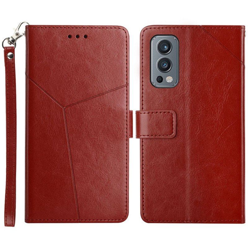 Etui Folio do OnePlus Nord 2 5G Stylowa Skórzana Konstrukcja Geo Y