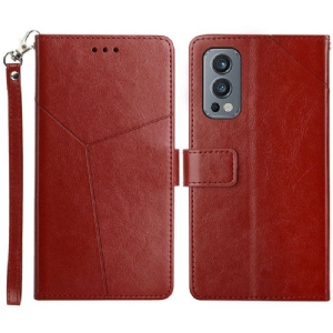 Etui Folio do OnePlus Nord 2 5G Stylowa Skórzana Konstrukcja Geo Y