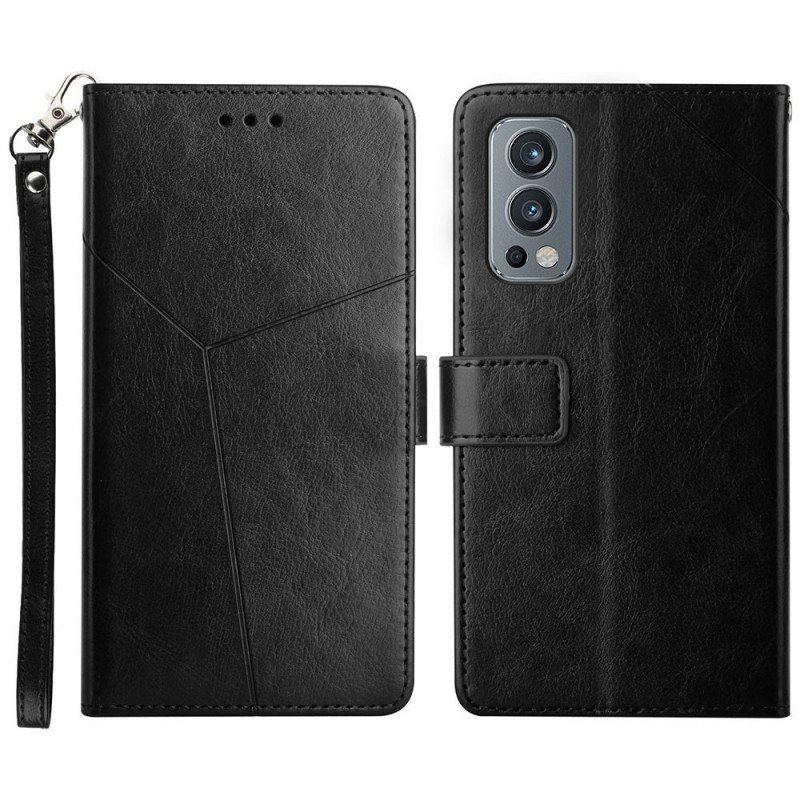 Etui Folio do OnePlus Nord 2 5G Stylowa Skórzana Konstrukcja Geo Y