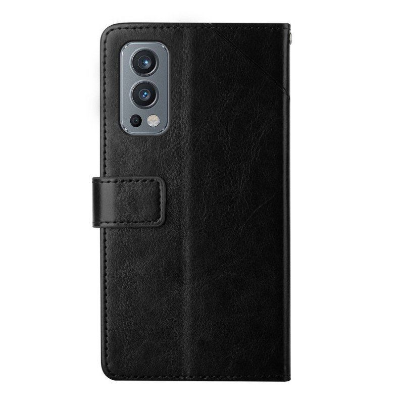 Etui Folio do OnePlus Nord 2 5G Stylowa Skórzana Konstrukcja Geo Y