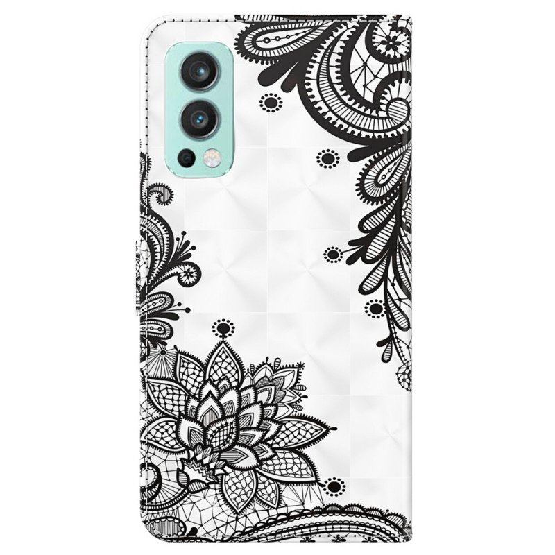 Etui Folio do OnePlus Nord 2 5G Szykowna Koronka