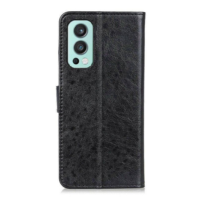 Etui Folio do OnePlus Nord 2 5G Teksturowana Sztuczna Skóra