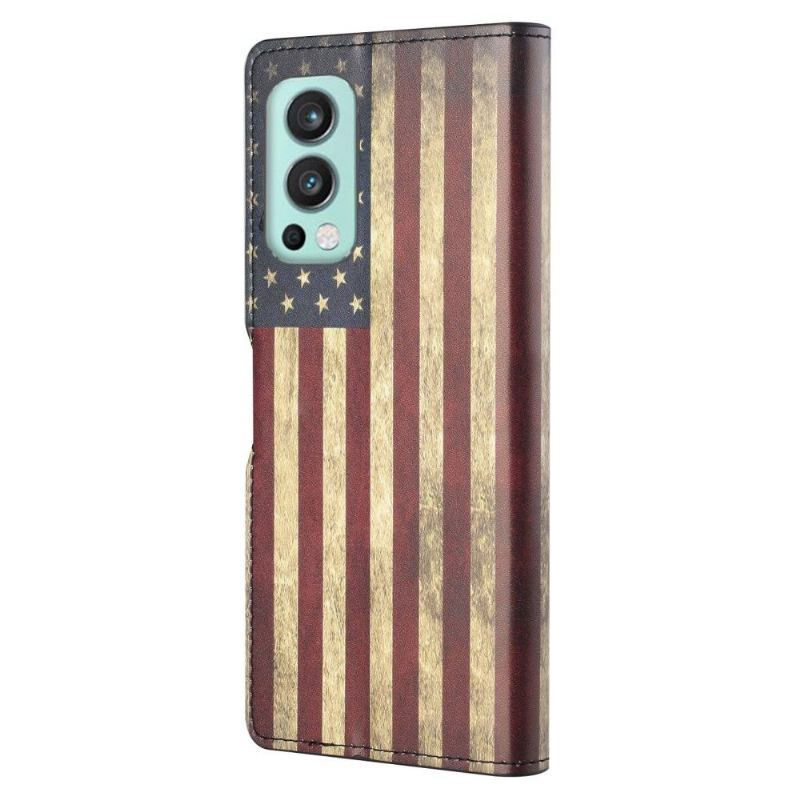 Etui Folio do OnePlus Nord 2 5G Vintage American Flag