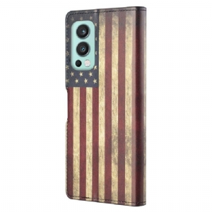 Etui Folio do OnePlus Nord 2 5G Vintage American Flag