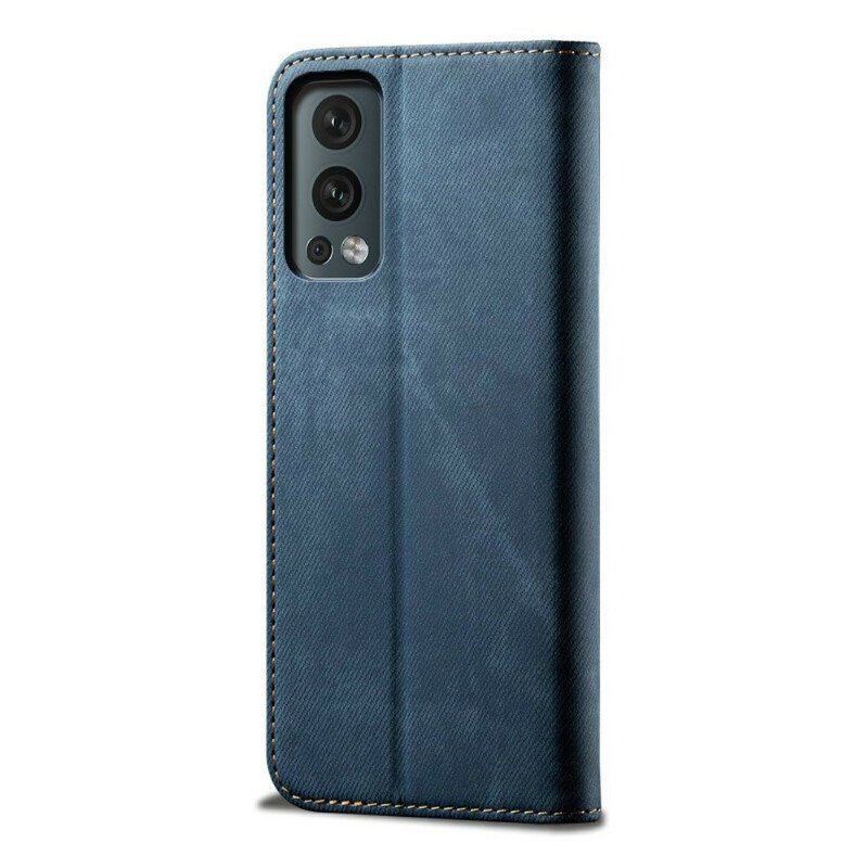 Etui Na Telefon do OnePlus Nord 2 5G Etui Folio Tekstura Dżinsów Ze Sztucznej Skóry