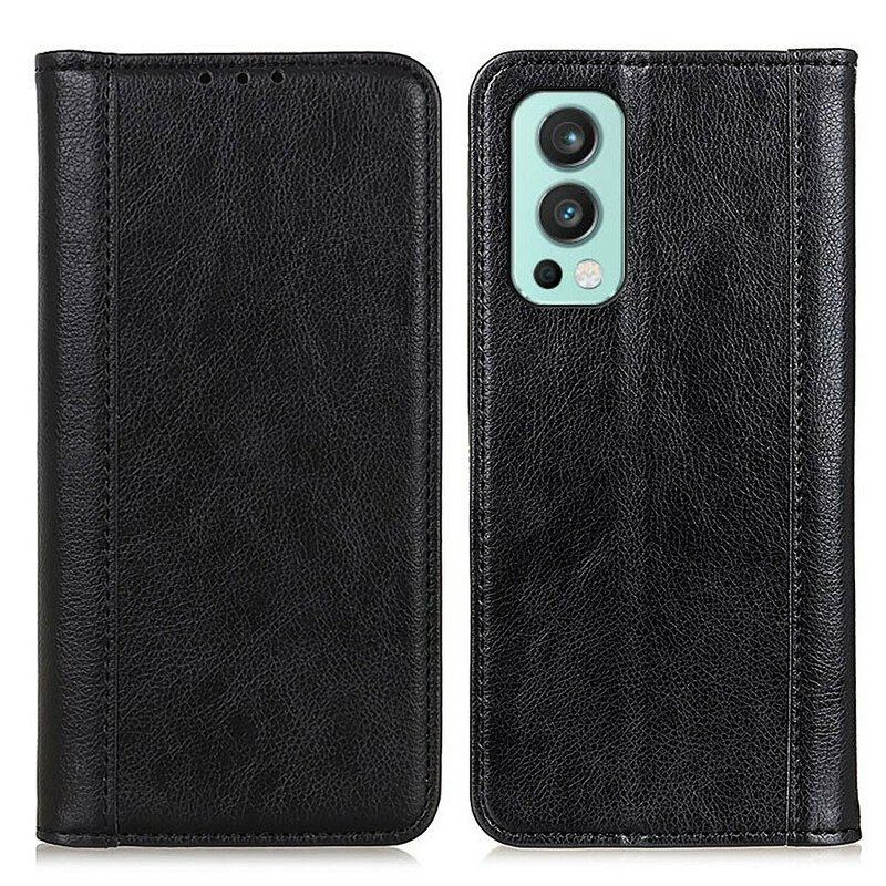 Etui Na Telefon do OnePlus Nord 2 5G Etui Folio Wersja Ze Skóry Split Litchi