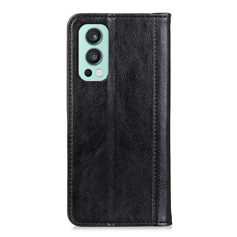 Etui Na Telefon do OnePlus Nord 2 5G Etui Folio Wersja Ze Skóry Split Litchi