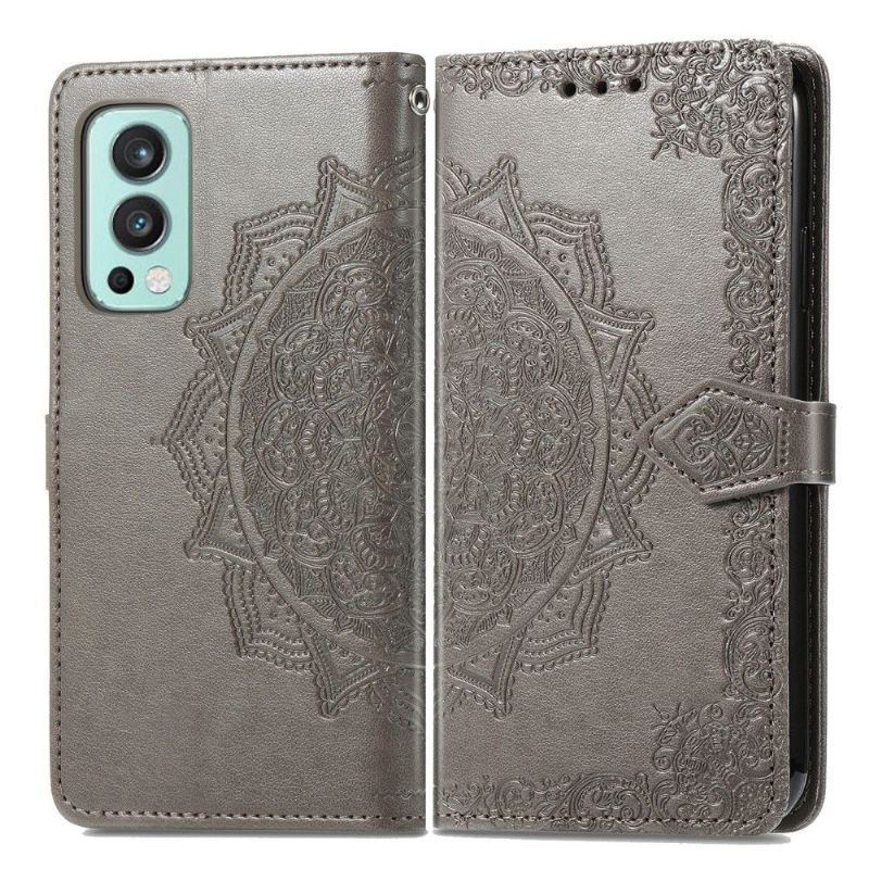 Skórzany Futerał do OnePlus Nord 2 5G Mandala Relief Faux Leather