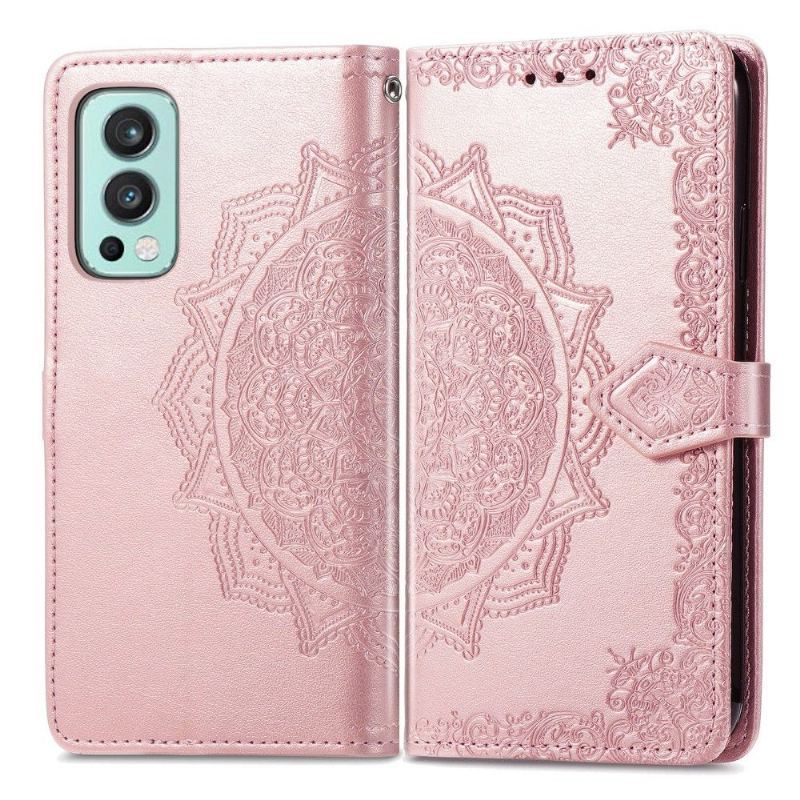 Skórzany Futerał do OnePlus Nord 2 5G Mandala Relief Faux Leather