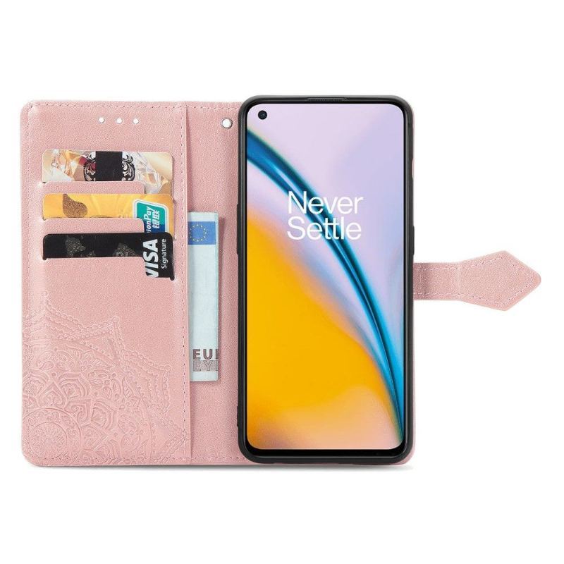 Skórzany Futerał do OnePlus Nord 2 5G Mandala Relief Faux Leather