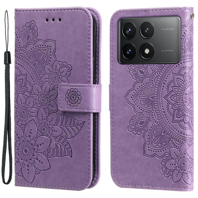 Etui Folio Do Poco X6 Pro 5g Kwiatowy Wzór Z Paskiem