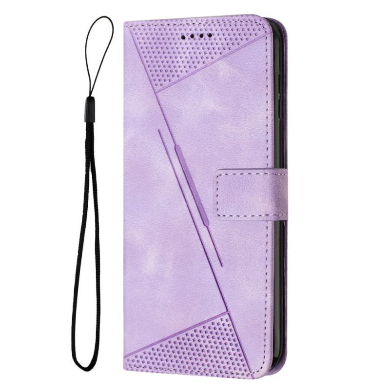 Etui Folio Poco X6 Pro 5g Drukowane Trójkąty Z Paskiem Etui Ochronne