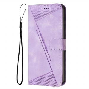 Etui Folio Poco X6 Pro 5g Drukowane Trójkąty Z Paskiem Etui Ochronne