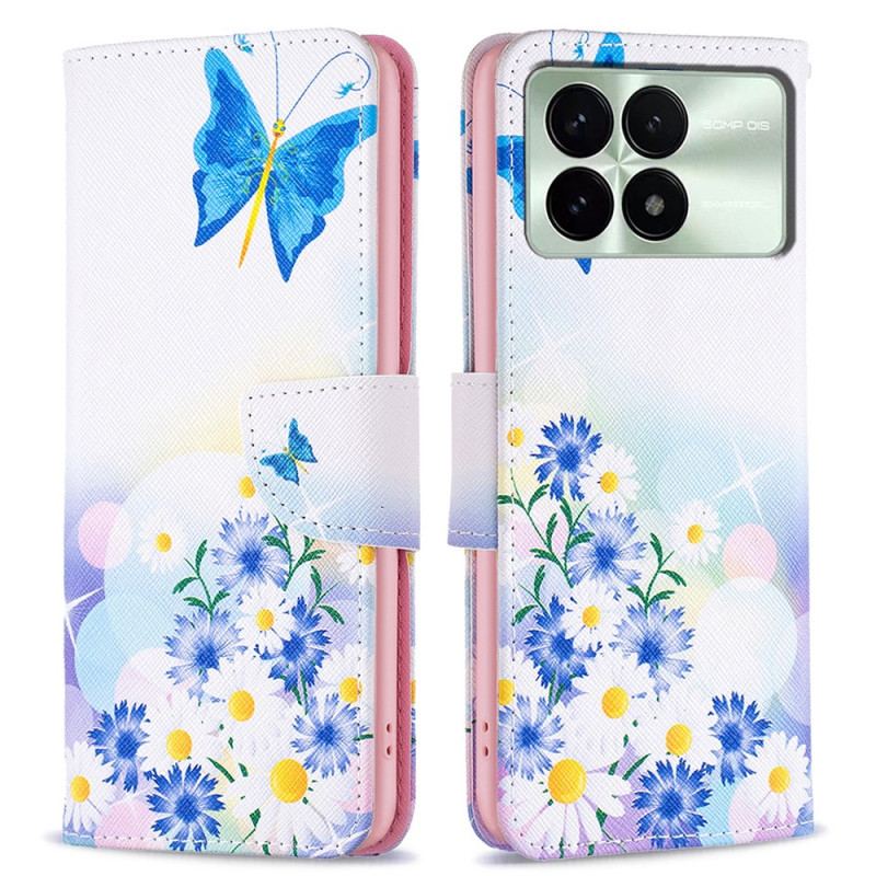 Etui Folio Poco X6 Pro 5g Motyl I Kwiaty